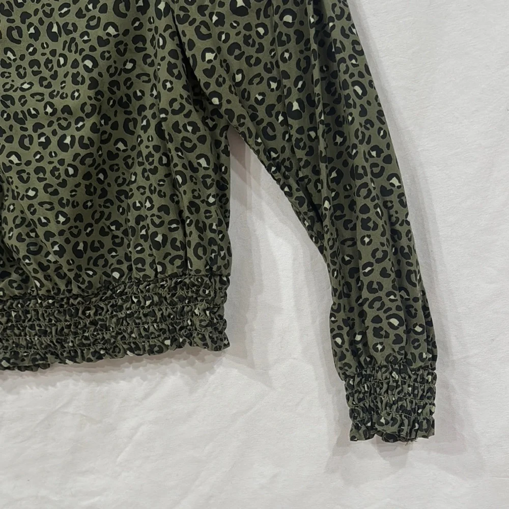 Cat & Jack Green cheetah print Blouse